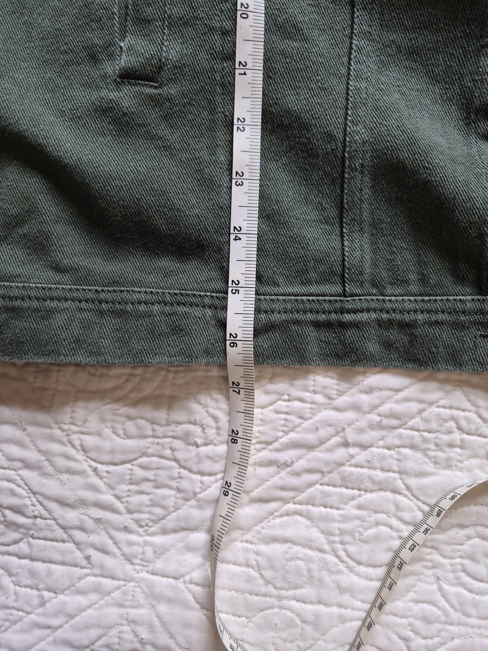 BiBi Olive Green Denim Jacket with Camo Sleeves - Picture 10 of 11